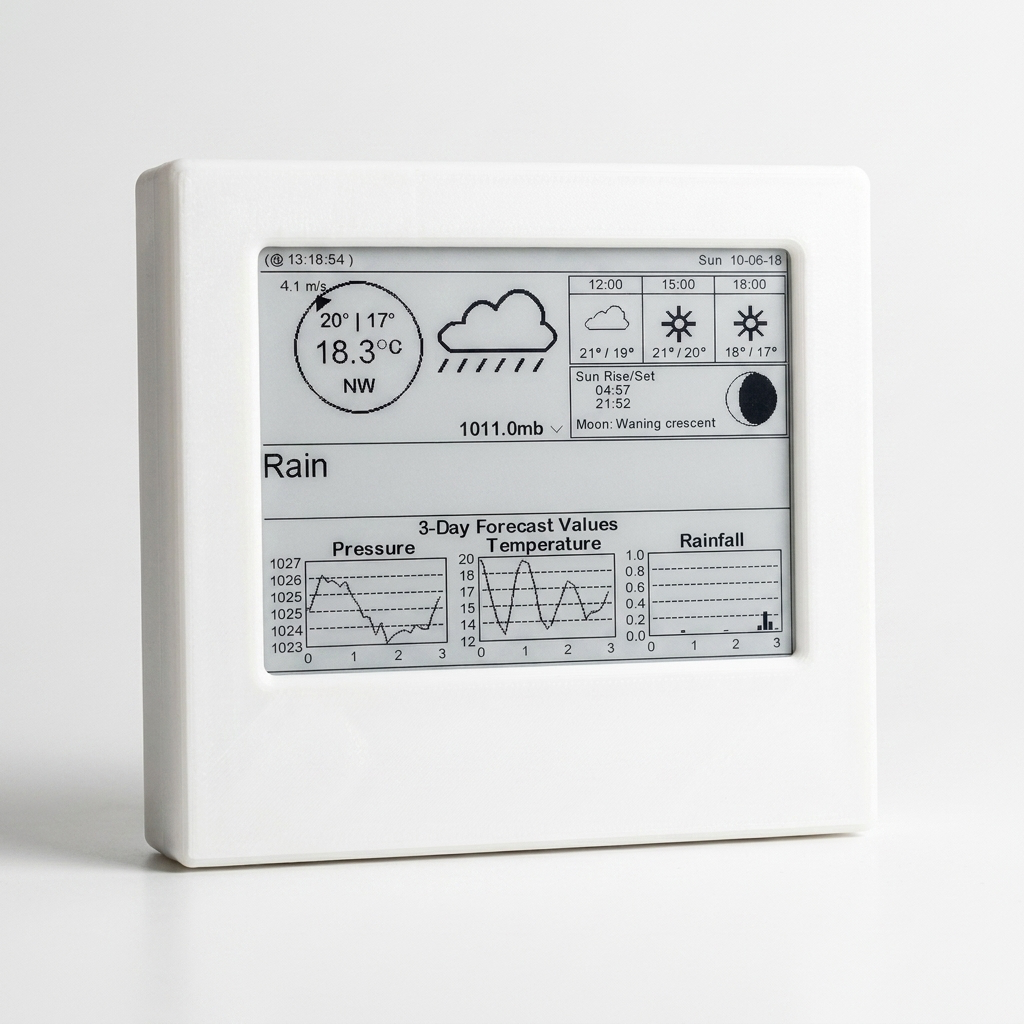 4.2" E-Paper Wetterstation Gehäuse mit ESP32, kompatibel mit Waveshare