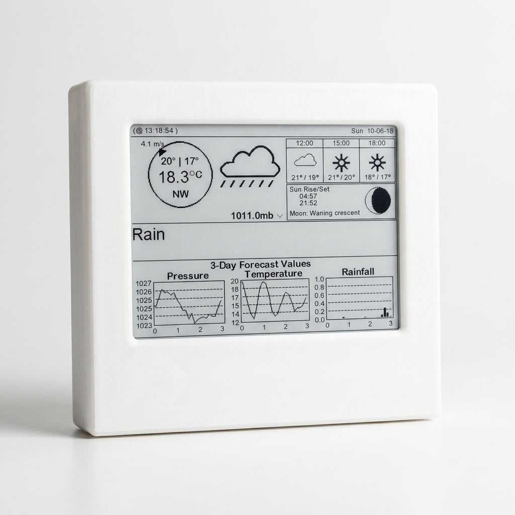 4.2" E-Paper Wetterstation Gehäuse mit ESP32, kompatibel mit Waveshare
