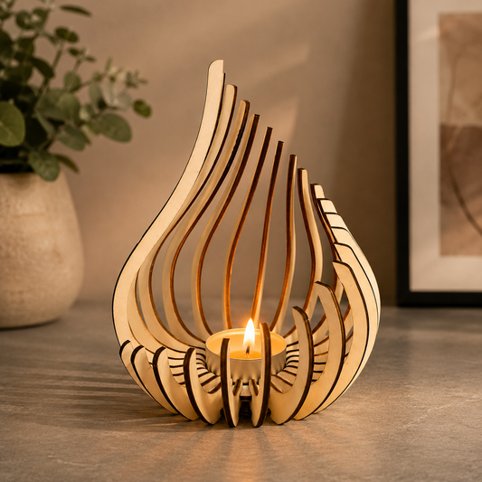 Teelichthalter Holz Lichtertülle Teelicht Kerzenhalter Designer