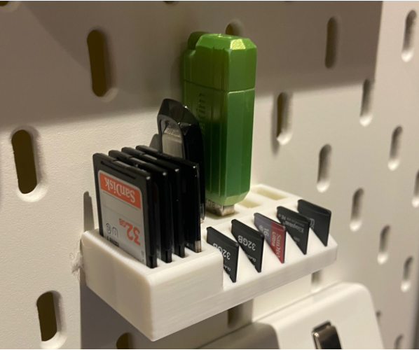 USB- und SD-Kartenhalter kompatibel mit IKEA Skadis Lochwand, 13 Steckplätze