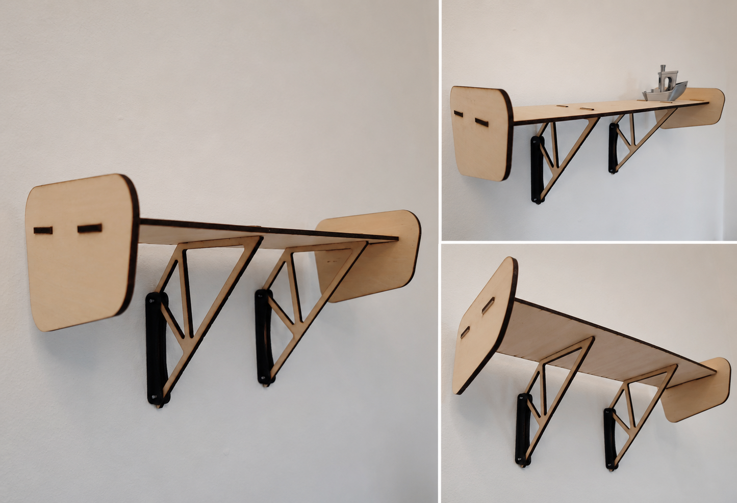 Wandregal Winkel Auto Heckspoiler Style Wing Shelf Ablage Regal - komplettes Set