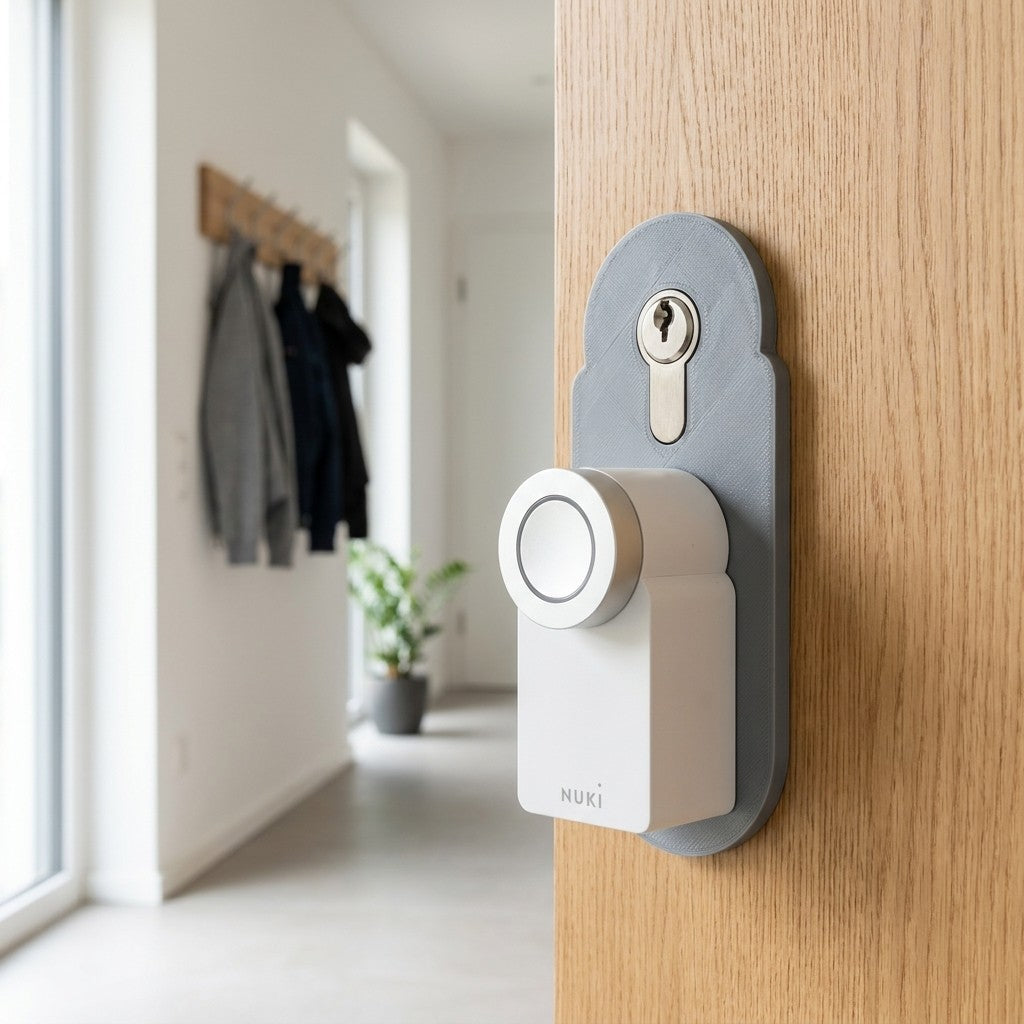 Adapterplatte passend für Nuki Smart Lock 3.0/4.0/Pro/Go Oval- Rundrosette