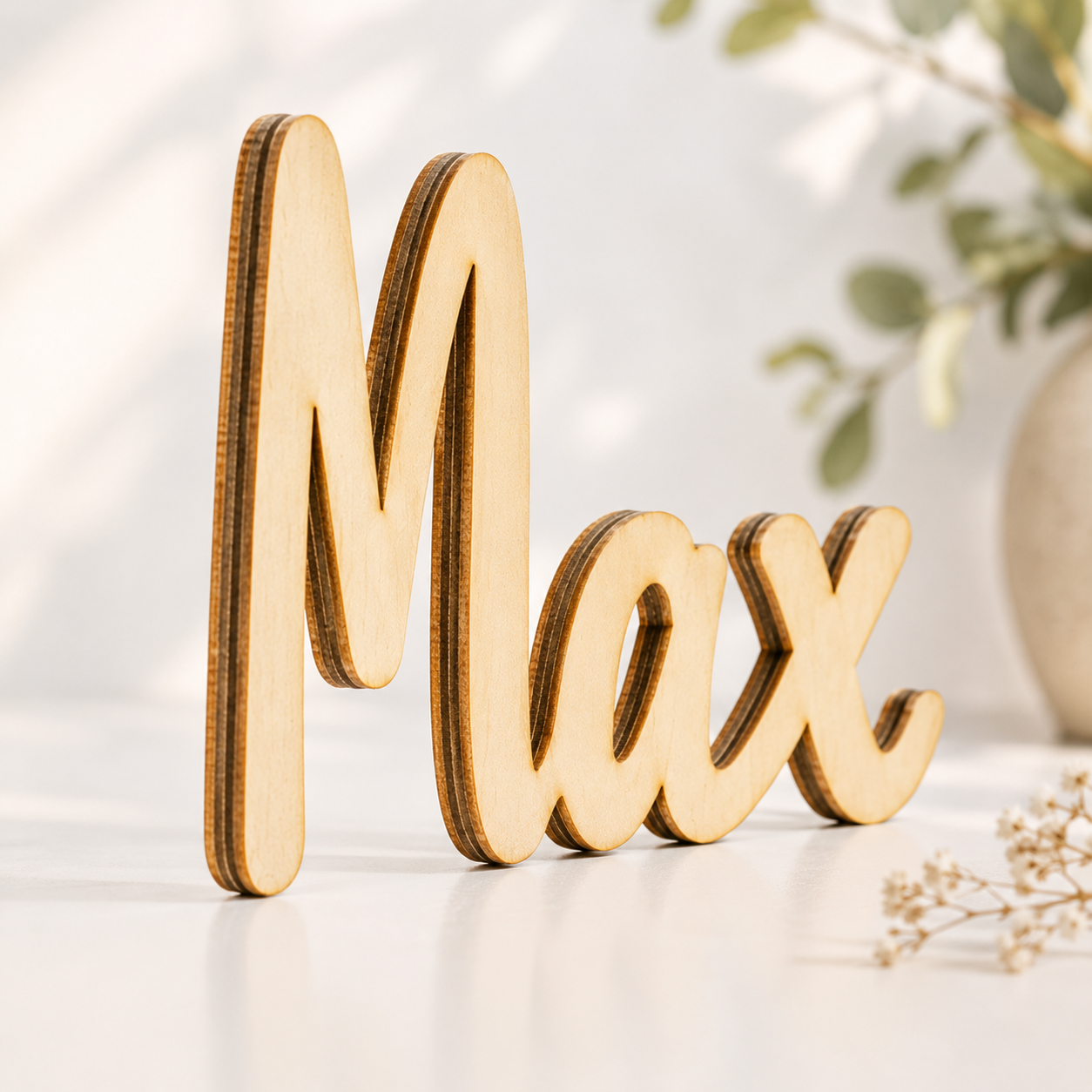 Schriftzug Personalisiert Holz Name Wand Deko Kinderzimmer Türschild Basteln 5cm