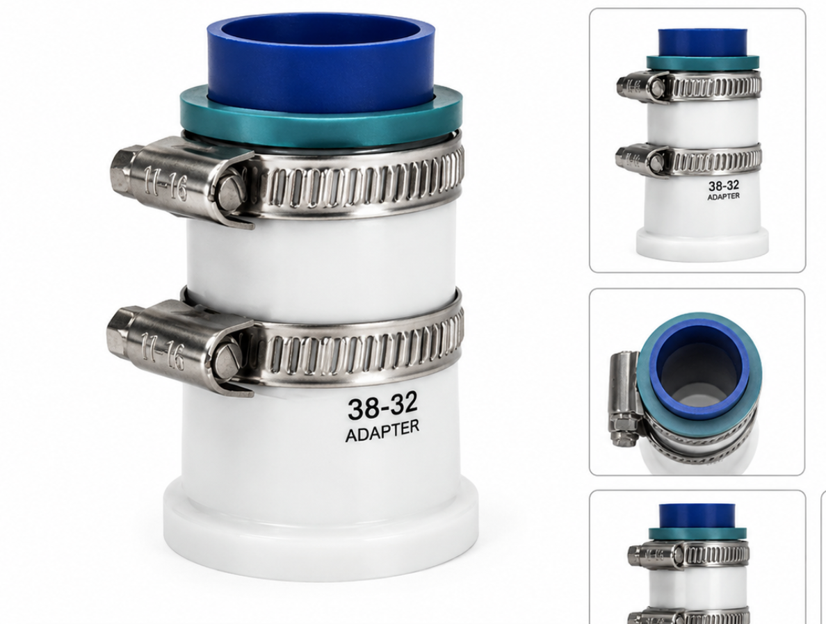 2x Flex Reduzierung 38mm/32mm Set Reduktion Poolschlauch passend für Intex