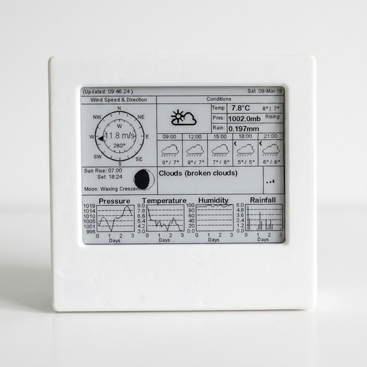 4.2" E-Paper Wetterstation Gehäuse mit ESP32, kompatibel mit Waveshare