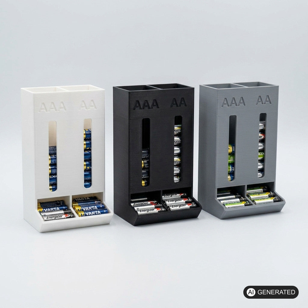 XXL Batterie Spender – Ansicht 2, 3D-gedruckt von Parture