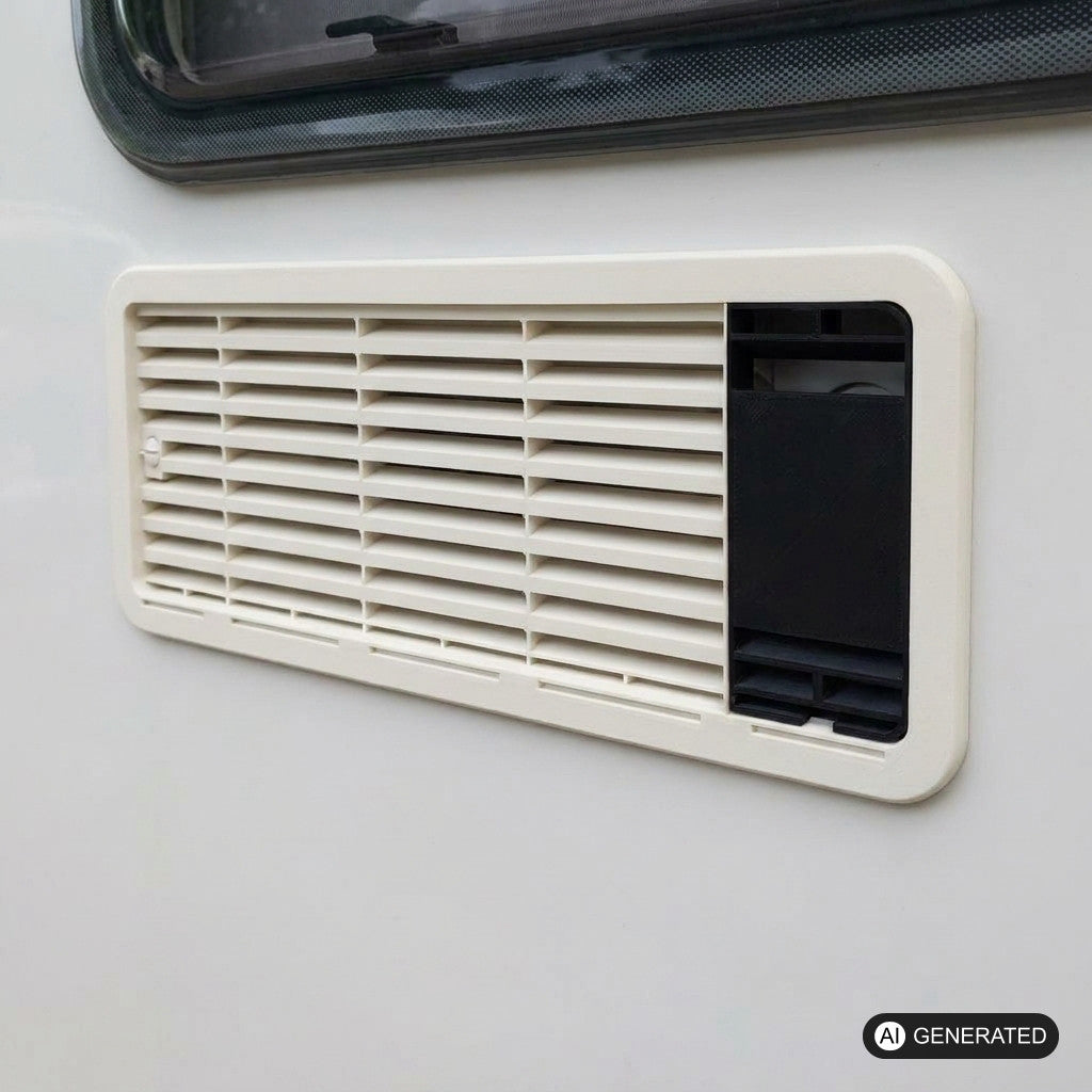 Lüftungsgitter Gitter Abdeckung für Dometic Einsatz Abgasrohr LS100 – Produktfoto, 3D-gedruckt von Parture