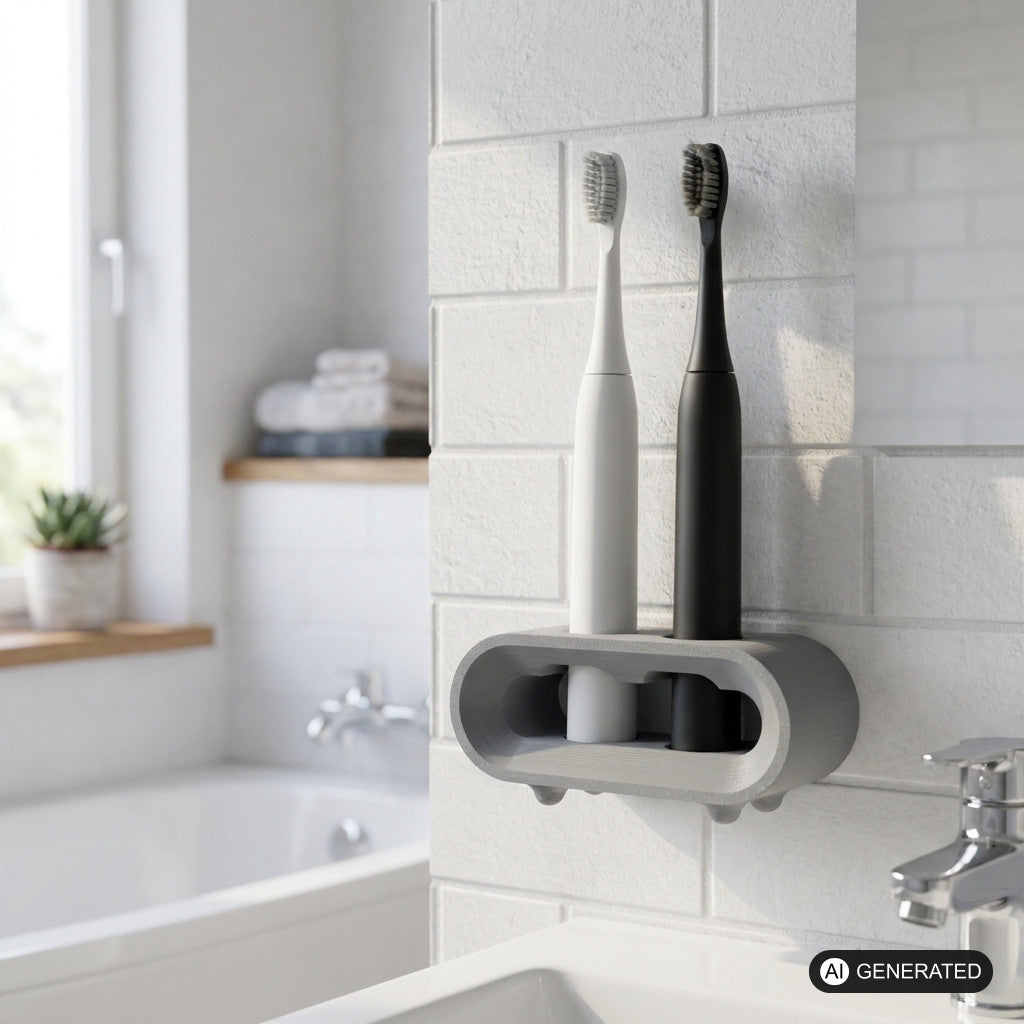 Wandhalterung Zahnbürstenhalter Philips für Philips Sonicare mit 2 Aufnahmen – Produktfoto, 3D-gedruckt von Parture