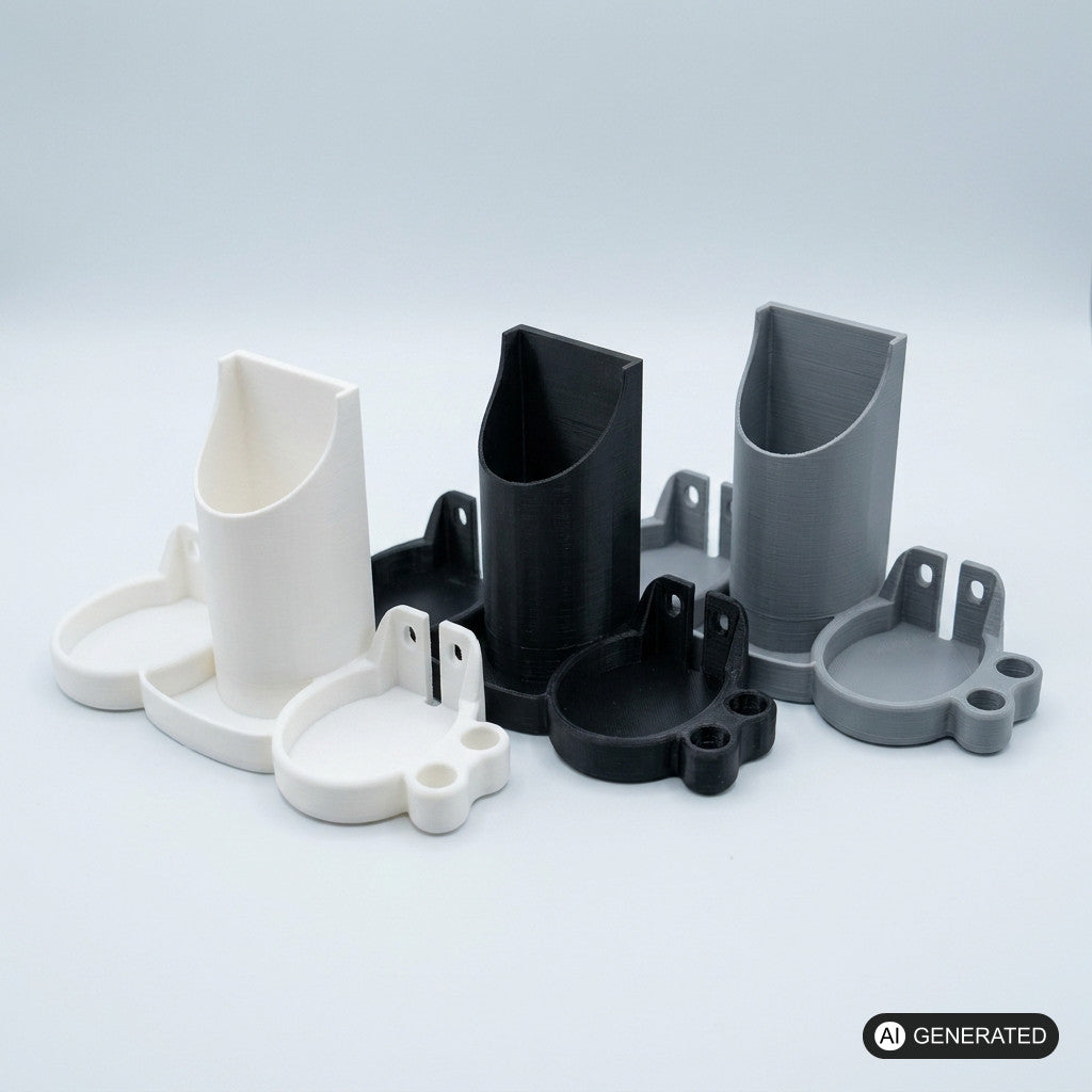 Halter Oral Aufsteckbürsten für Oral B Aufsteckbürsten Bürstenkopf Wandhalterung Schwarz – Ansicht 2, 3D-gedruckt von Parture