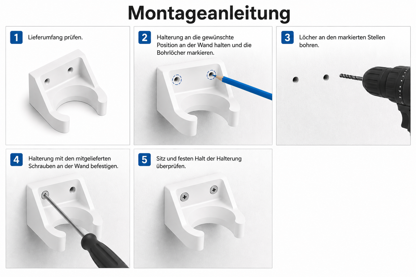 Wandhalterung passend für alle gängigen Dyson Staubsauger Staubsaugerrohr