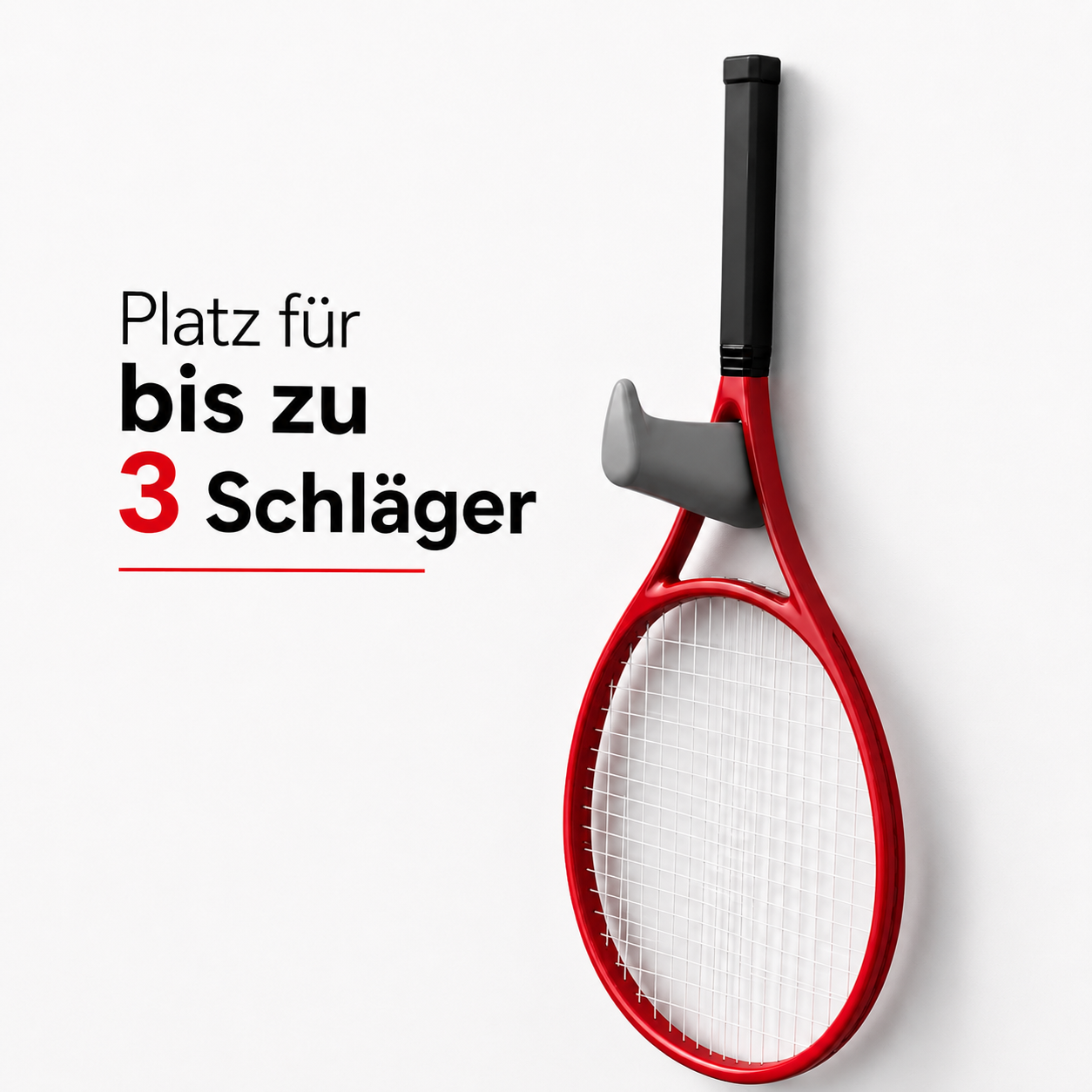 Tennisschläger Wandhalter - Halterung für 3 Schläger