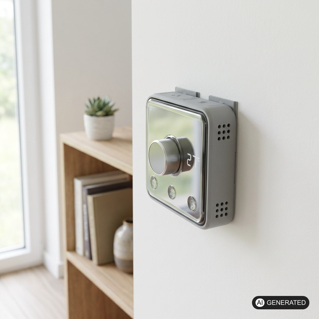 Mounting Frame passend für Hive Thermostat – im eingebauten Zustand, 3D-gedruckt von Parture
