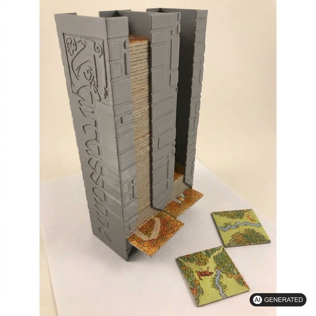 Doppel-Plättchenturm passend für Carcassonne – im eingebauten Zustand, 3D-gedruckt von Parture