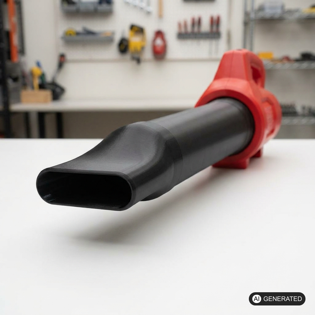 Gebläsedüse passend für Milwaukee M18 Gebläse – im eingebauten Zustand, 3D-gedruckt von Parture
