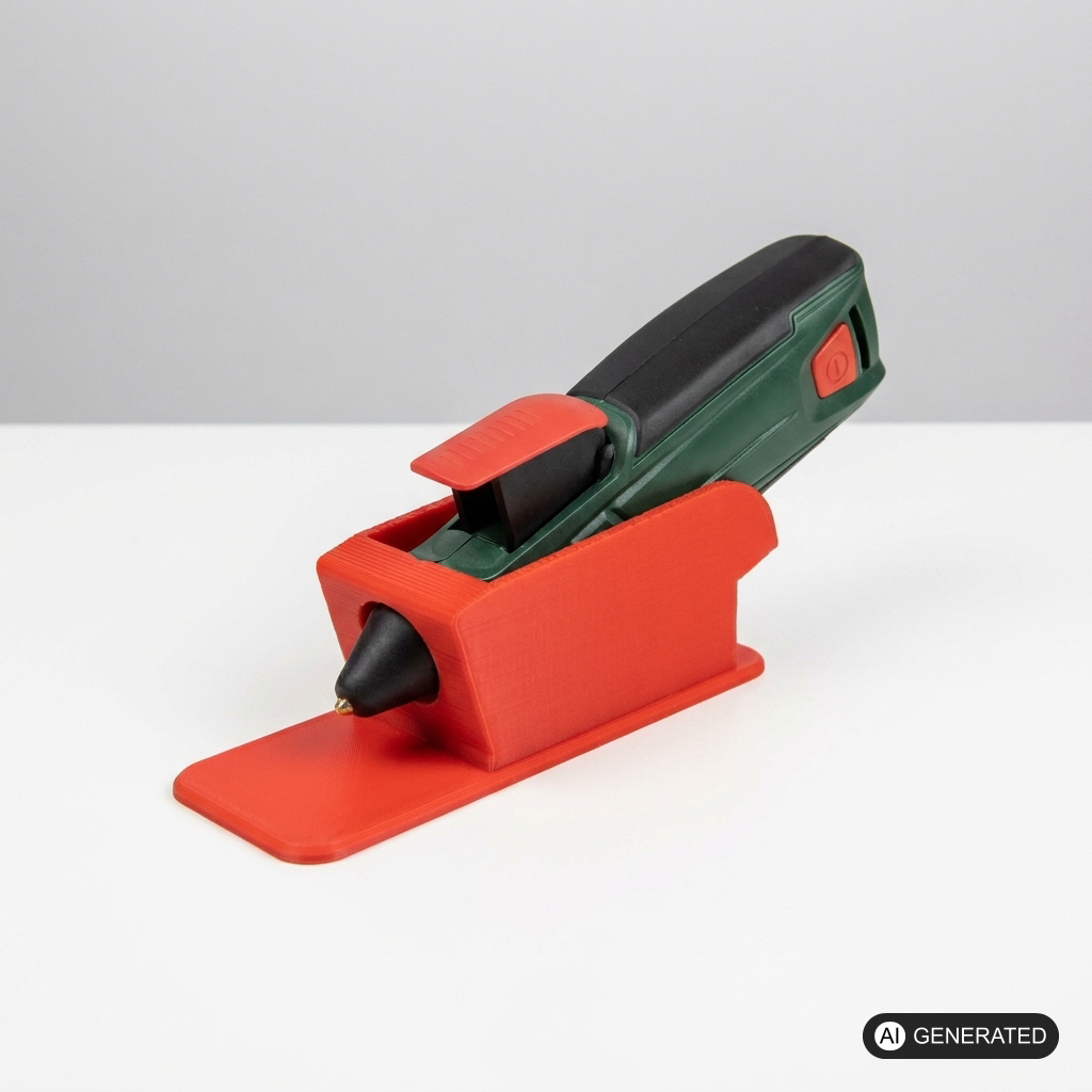 Halterung passend für Bosch Klebestift Klebepistole – im eingebauten Zustand, 3D-gedruckt von Parture