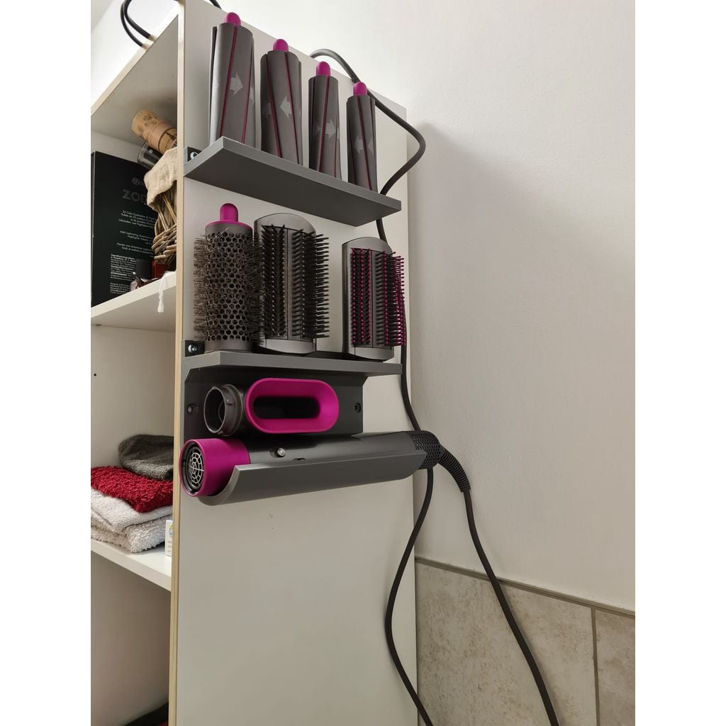 Wandhalterung passend für Dyson Airwrap – im eingebauten Zustand, 3D-gedruckt von Parture