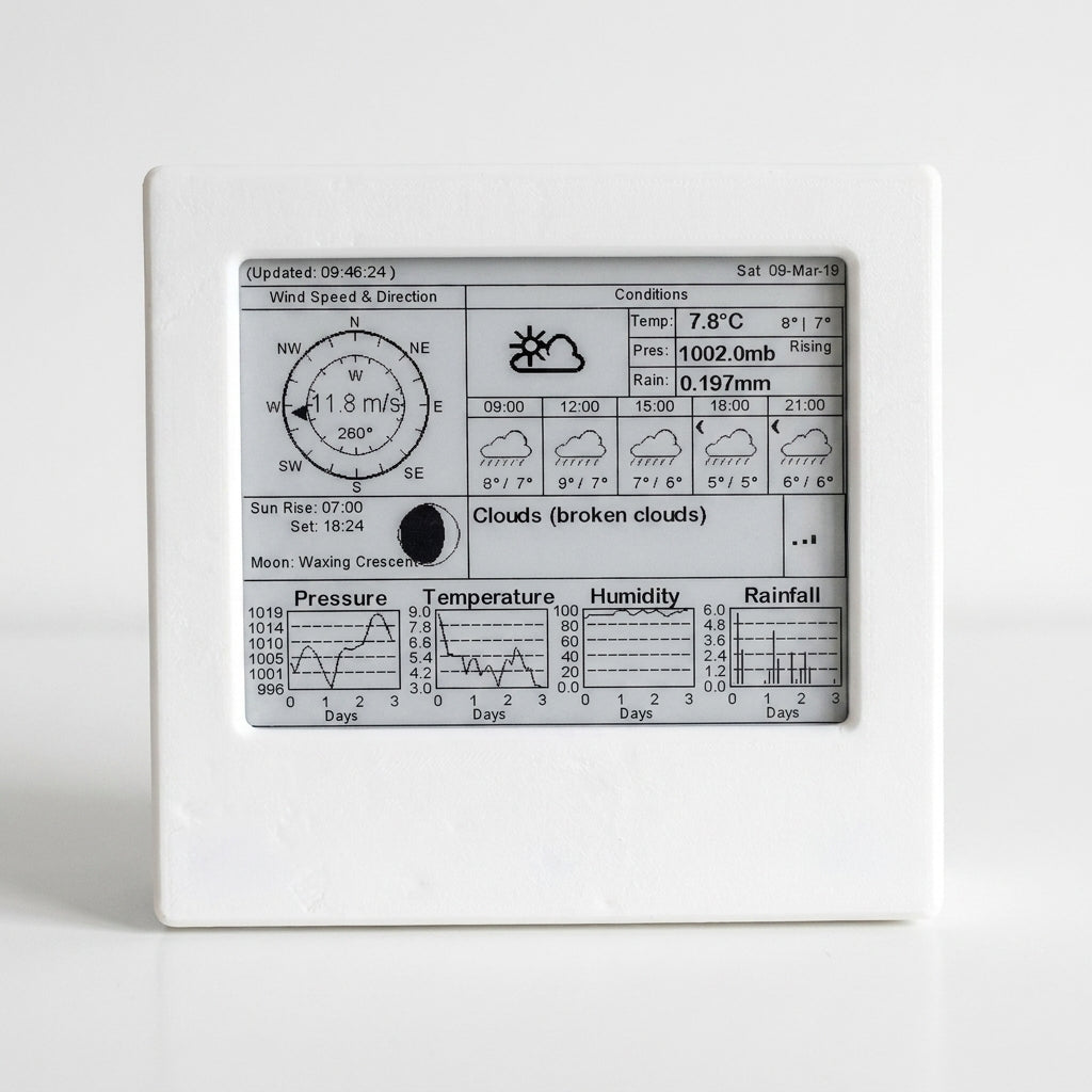 E-Paper Wetterstation Gehäuse kompatibel mit Waveshare ESP32 – 3D-Druck