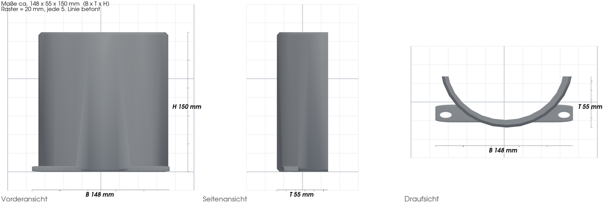 Regenschutz RLC-520 passend für Reolink RLC-520 Kamera – mit Maßangaben, 3D-gedruckt von Parture