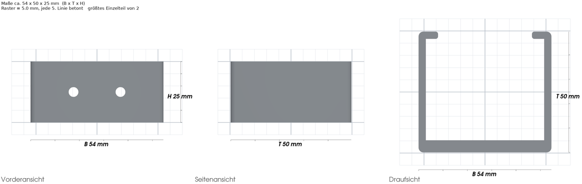 Wandhalterung passend für IKEA Steckdosenleiste – mit Maßangaben, 3D-gedruckt von Parture