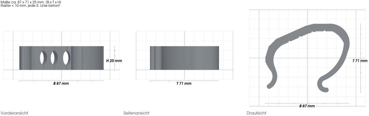 Clip passend für Intex Ultra Frame Poolabdeckung V2 – mit Maßangaben, 3D-gedruckt von Parture