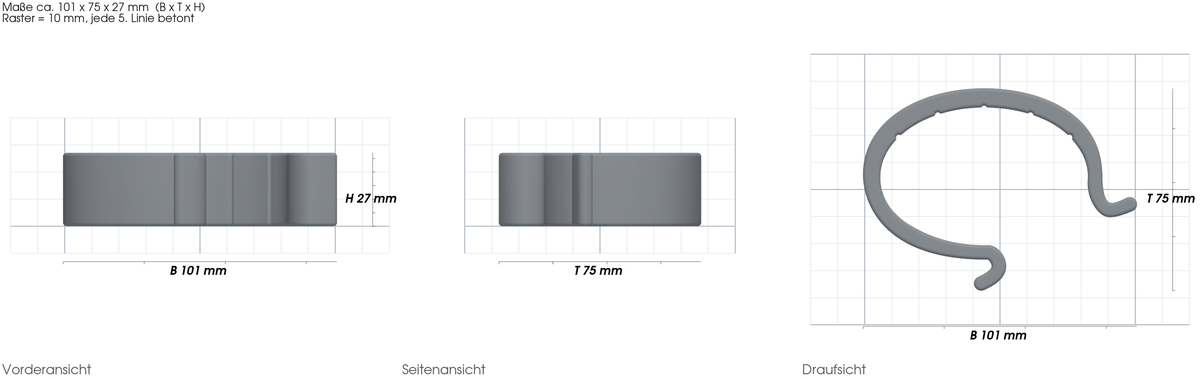 Abdeckplanenklammer passend für Bestway Power Steel – mit Maßangaben, 3D-gedruckt von Parture