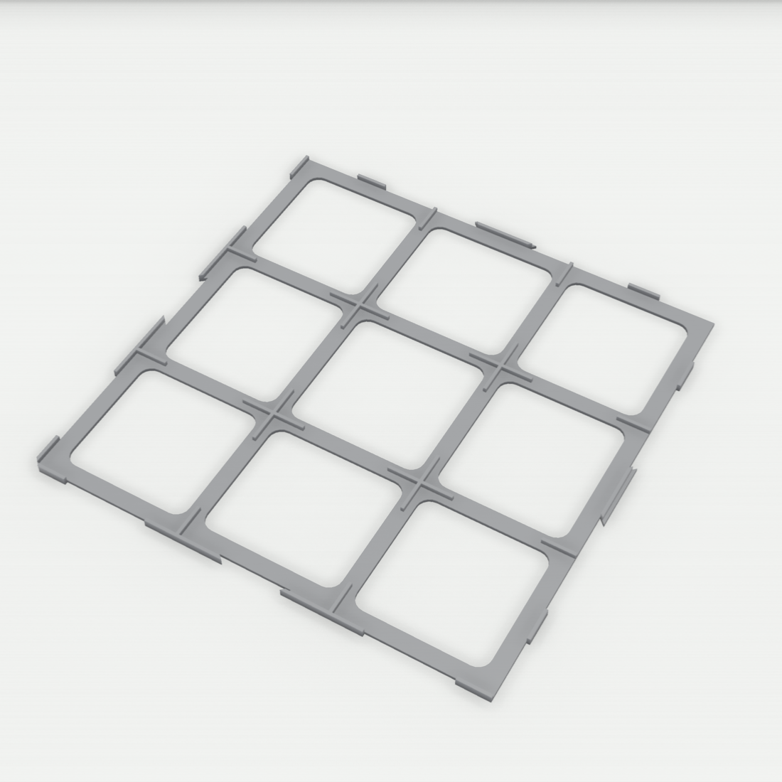 Plättchenraster passend für Carcassonne – 3D-Ansicht, 3D-gedruckt von Parture