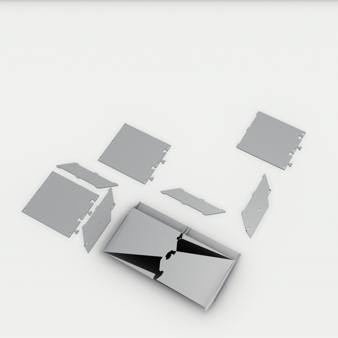 Handschuhfach-Organizer passend für Tesla Model 3 – 3D-Ansicht, 3D-gedruckt von Parture