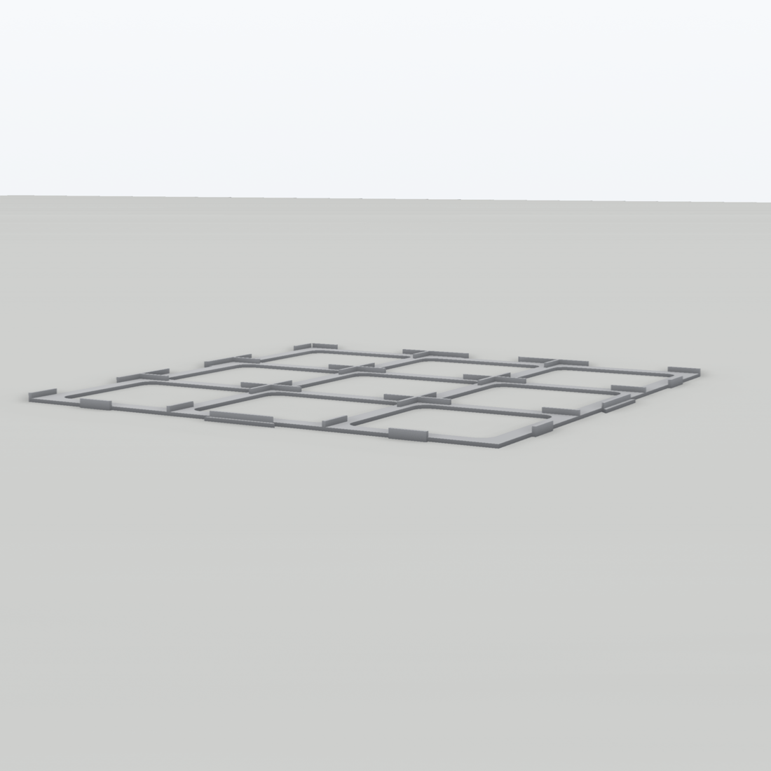 Plättchenraster passend für Carcassonne – 3D-Ansicht, 3D-gedruckt von Parture