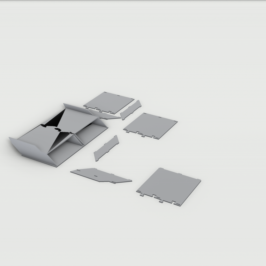 Handschuhfach-Organizer passend für Tesla Model 3 – 3D-Ansicht, 3D-gedruckt von Parture