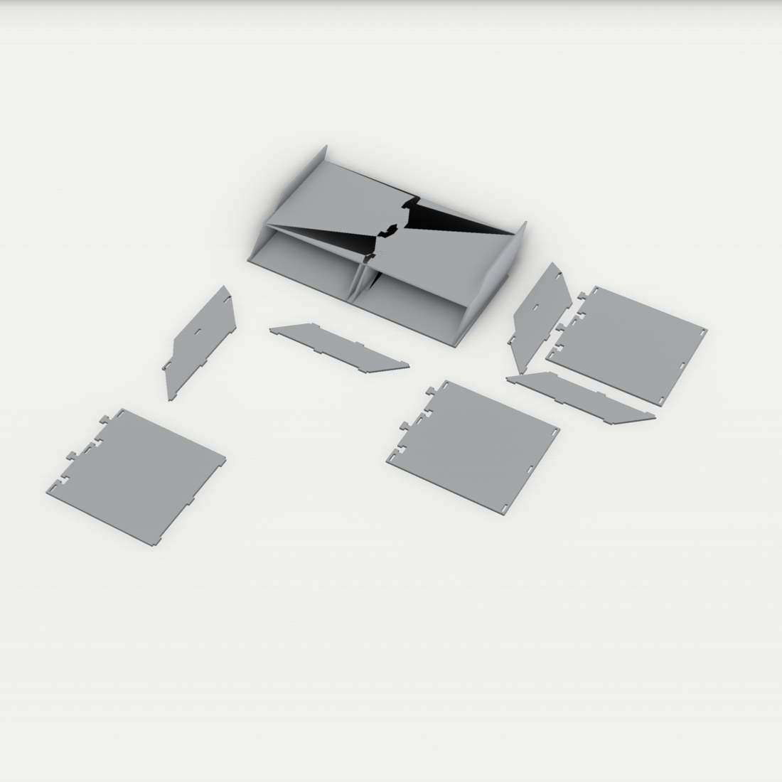 Handschuhfach-Organizer passend für Tesla Model 3 – 3D-Ansicht, 3D-gedruckt von Parture