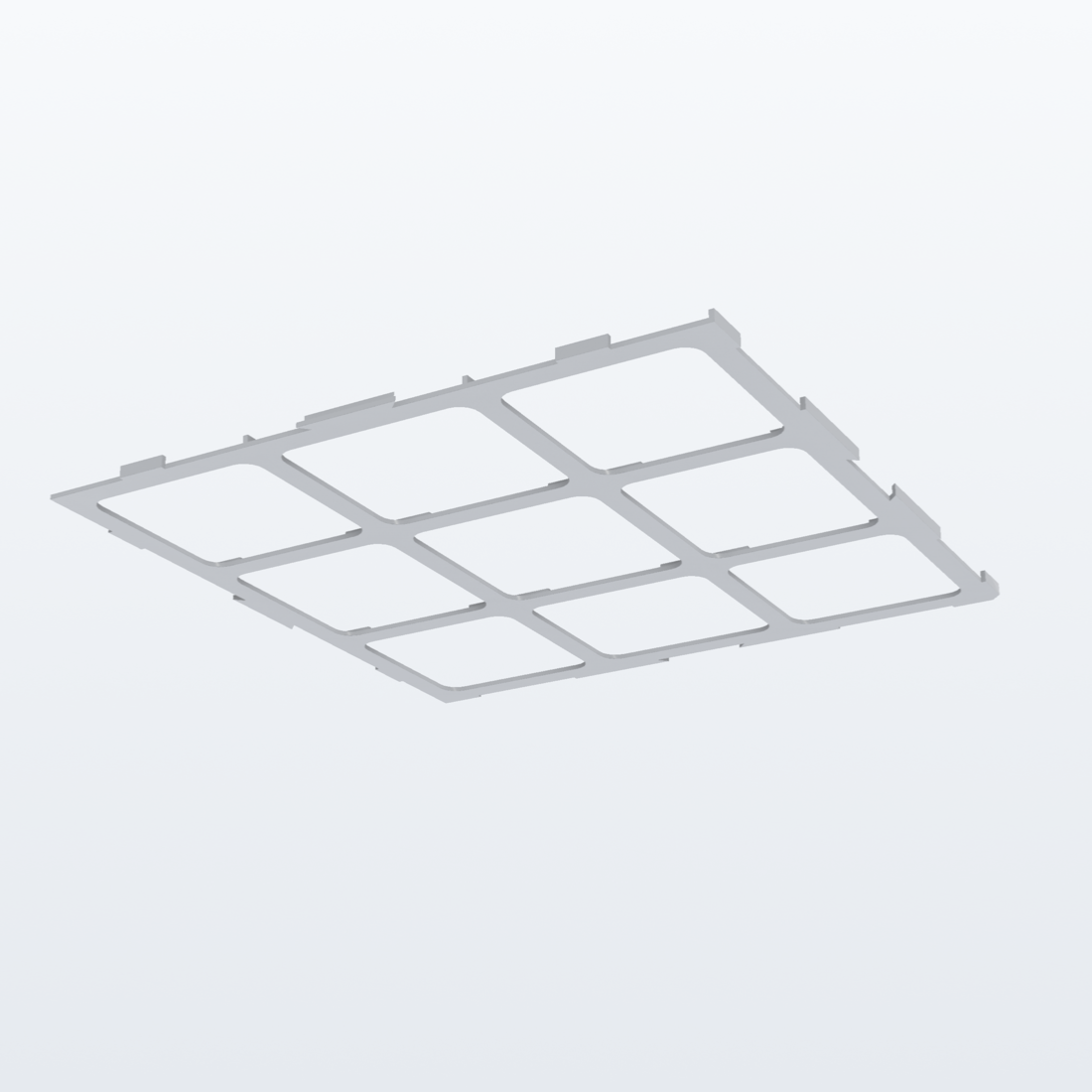 Plättchenraster passend für Carcassonne – 3D-Ansicht, 3D-gedruckt von Parture