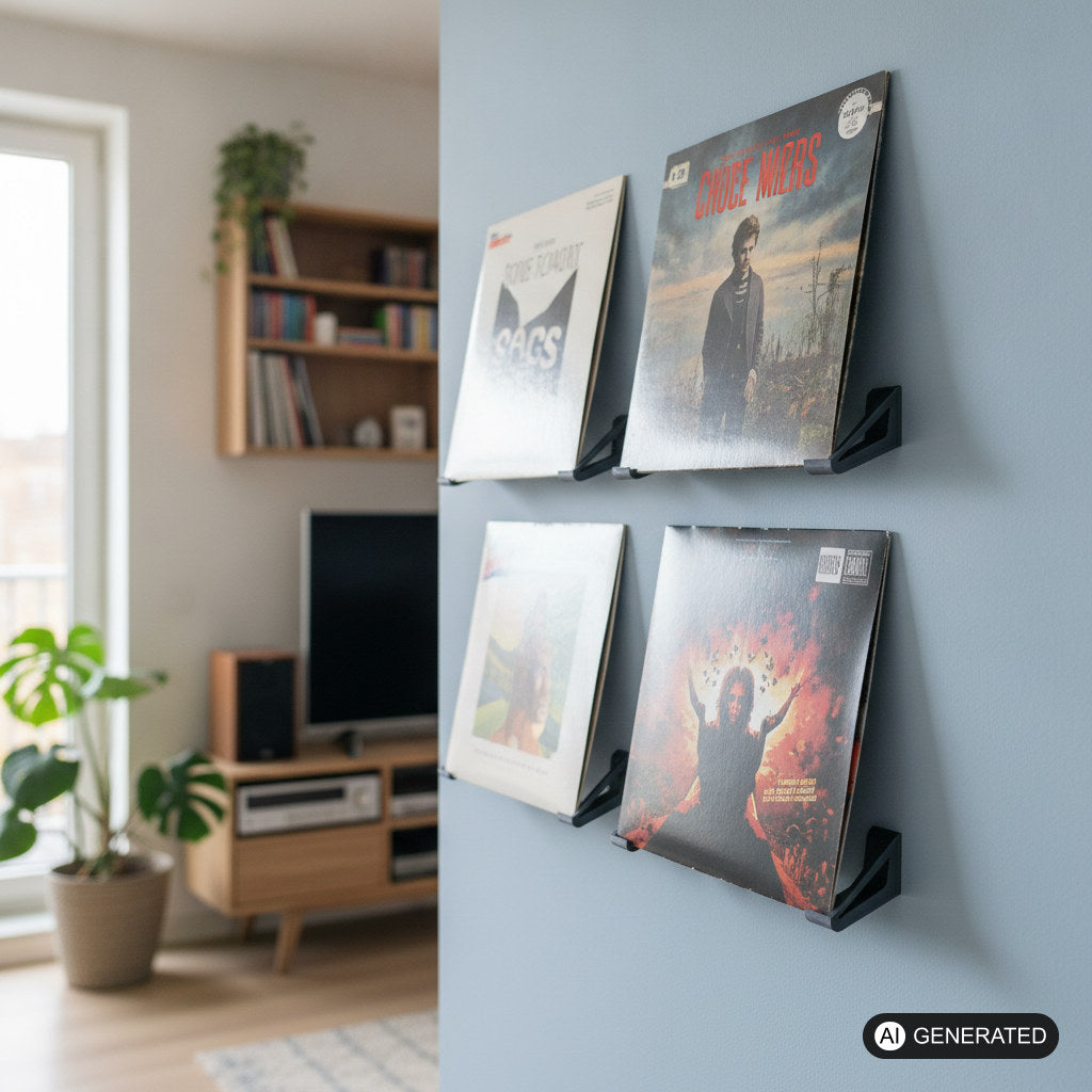 2x Vinyl Schallplatten Regal | Wandhalterung | Album Display