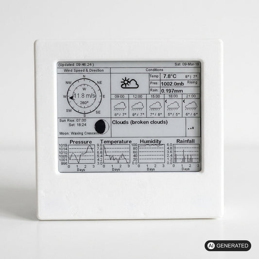 4.2" E-Paper Wetterstation Gehäuse mit ESP32, kompatibel mit Waveshare