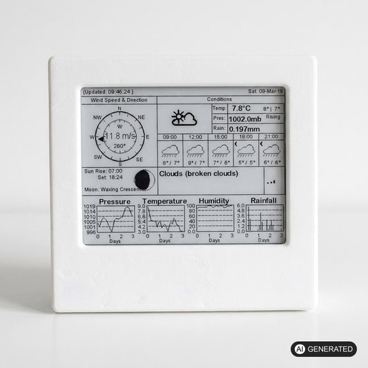 4.2" E-Paper Wetterstation Gehäuse mit ESP32, kompatibel mit Waveshare