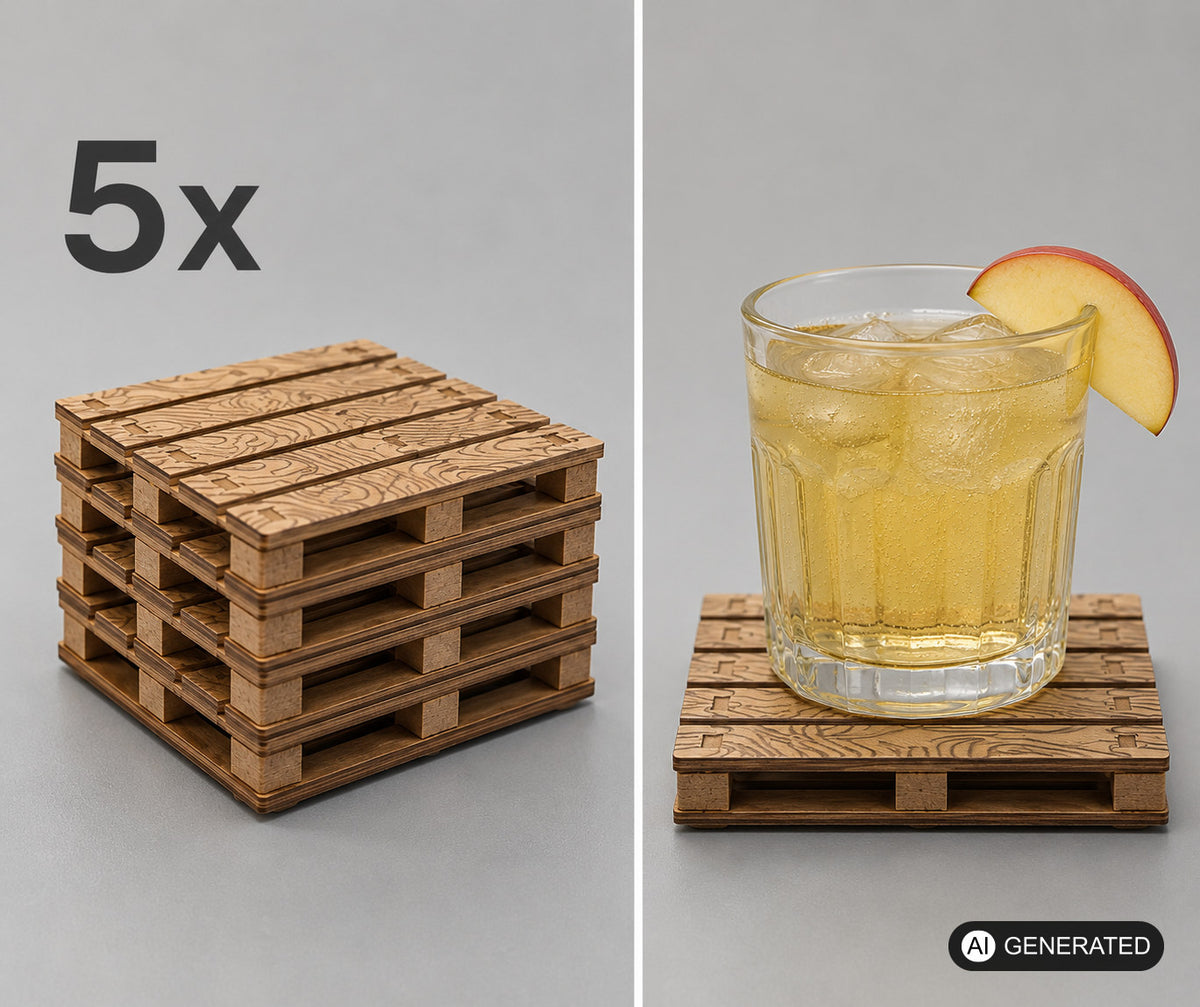 5x Paletten Untersetzer Mini Holzpaletten Getränkeuntersetzer Coaster aus Holz