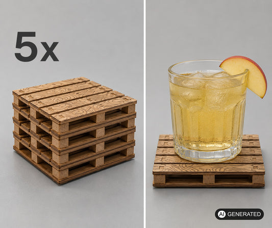 5x Paletten Untersetzer Mini Holzpaletten Getränkeuntersetzer Coaster aus Holz