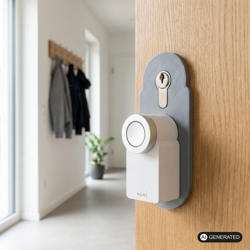 Adapterplatte passend für Nuki Smart Lock 3.0/4.0/Pro/Go Oval- Rundrosette