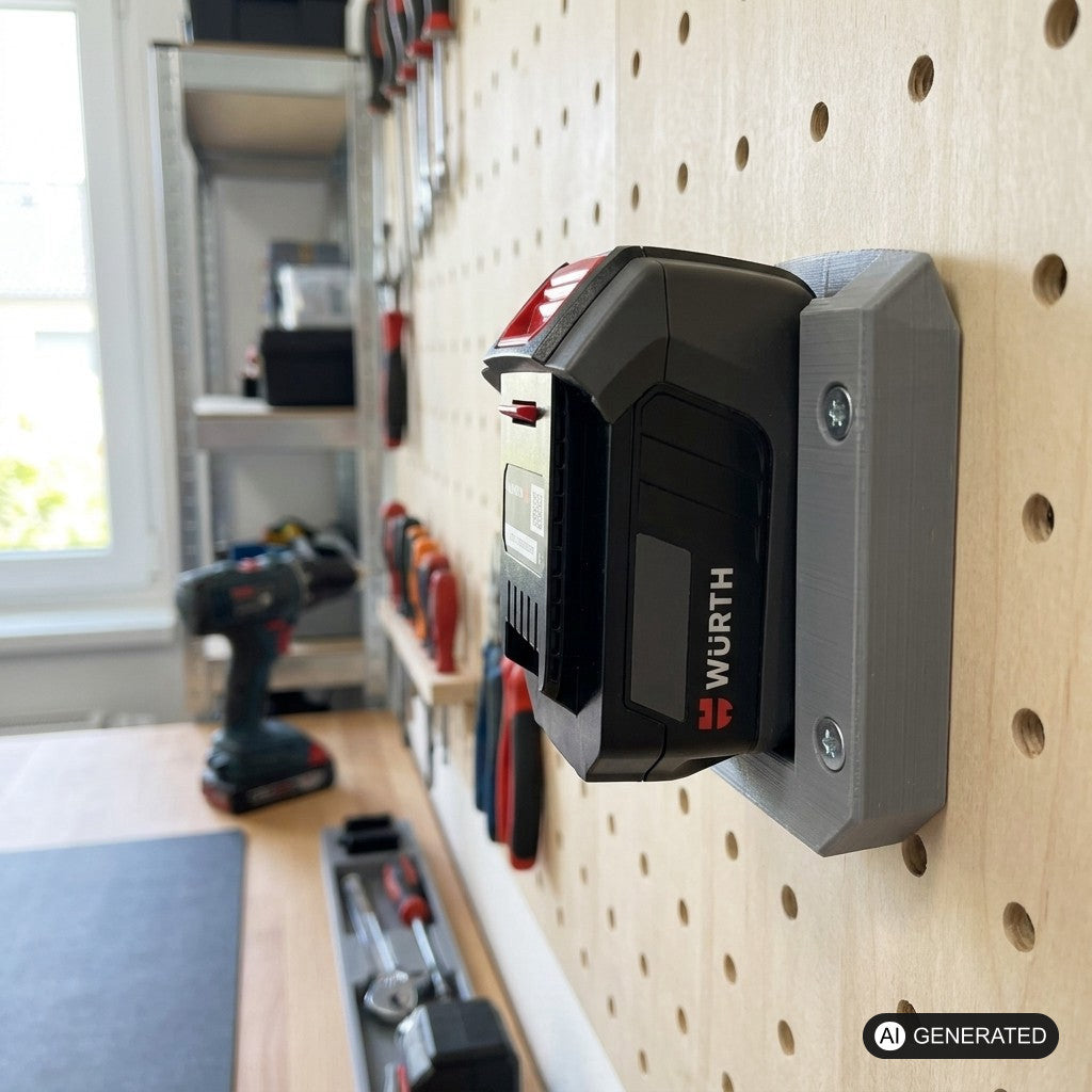 Akkuhalter passend für Würth M-Cube 18V Wandhalter Wandhalterung Akku Halter