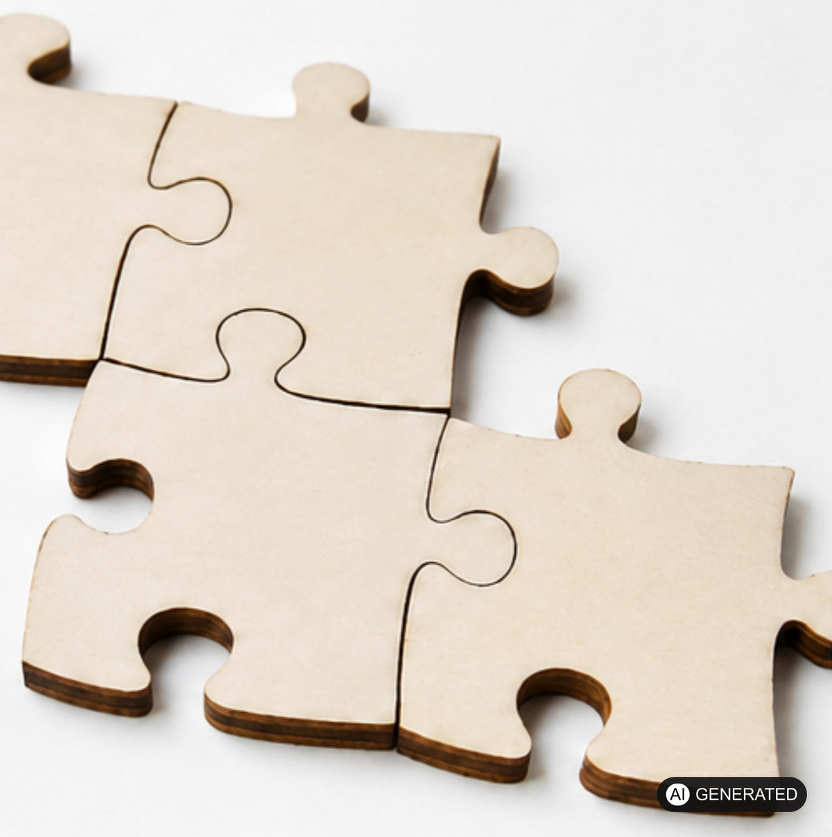 Blanko Puzzle unendlich Mini, Set 100 Teile, Puzzleteile aus Holz, Bemalen, Deko