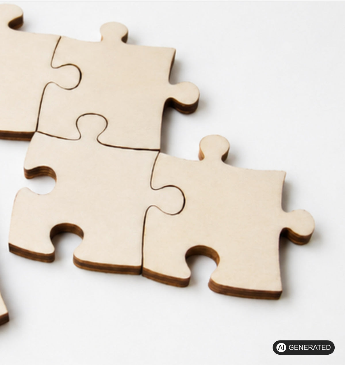 Blanko Puzzle unendlich Mini, Set 100 Teile, Puzzleteile aus Holz, Bemalen, Deko