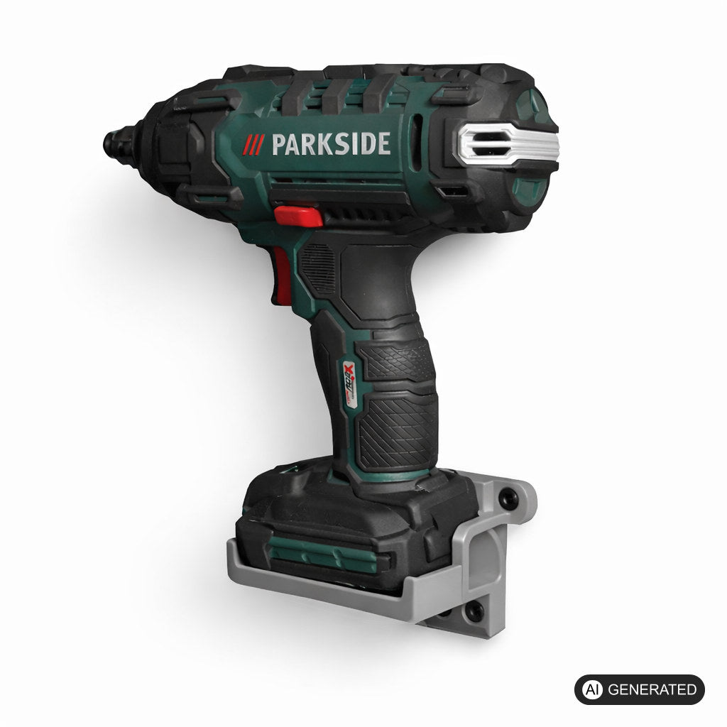 Halterung passend für Parkside 20V Akkus, Wandmontage parallel