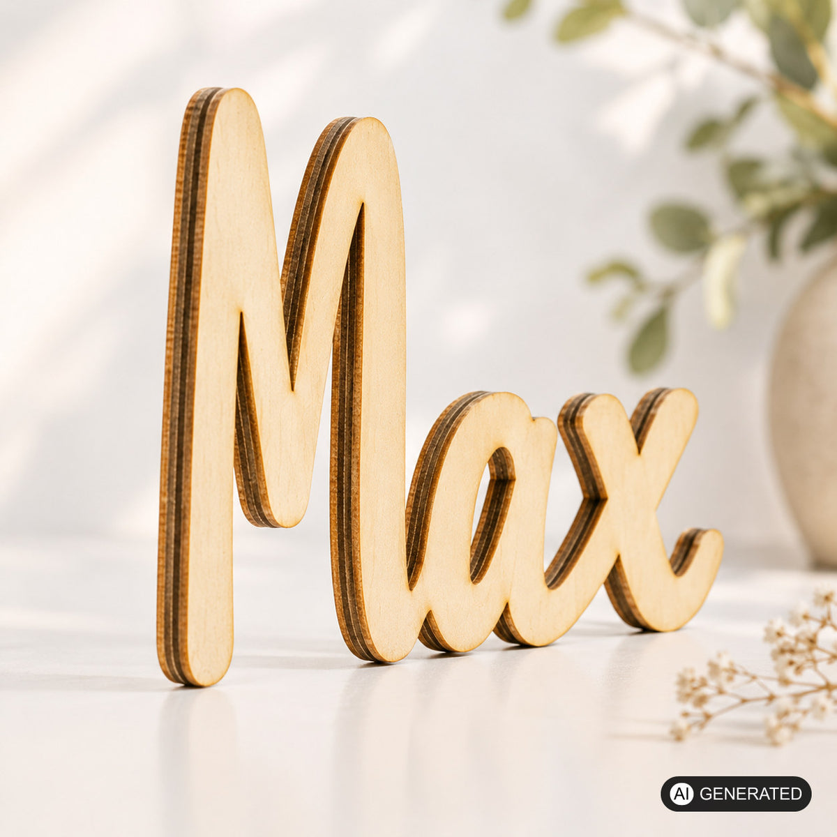 Schriftzug Personalisiert Holz Name Wand Deko Kinderzimmer Türschild Basteln 5cm