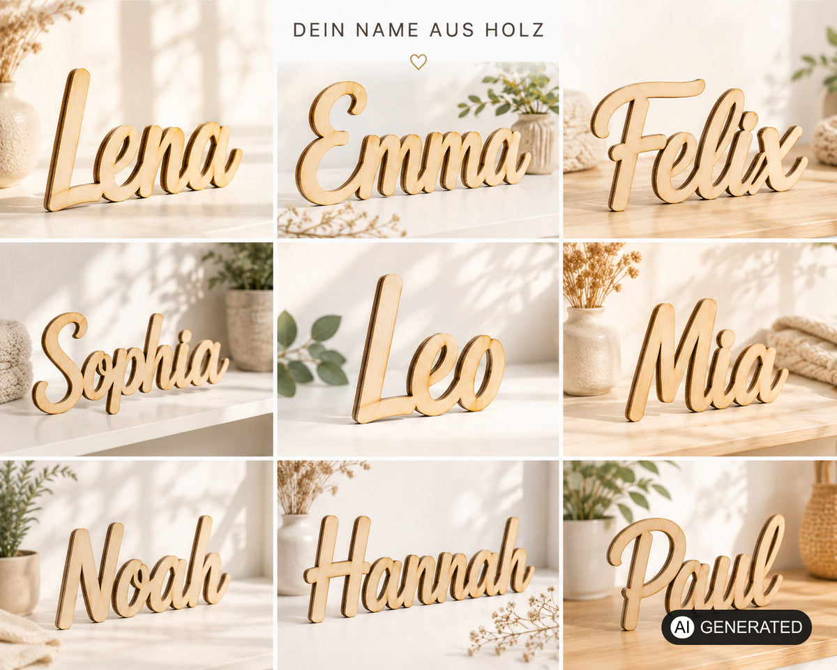 Schriftzug Personalisiert Holz Name Wand Deko Kinderzimmer Türschild Basteln 5cm