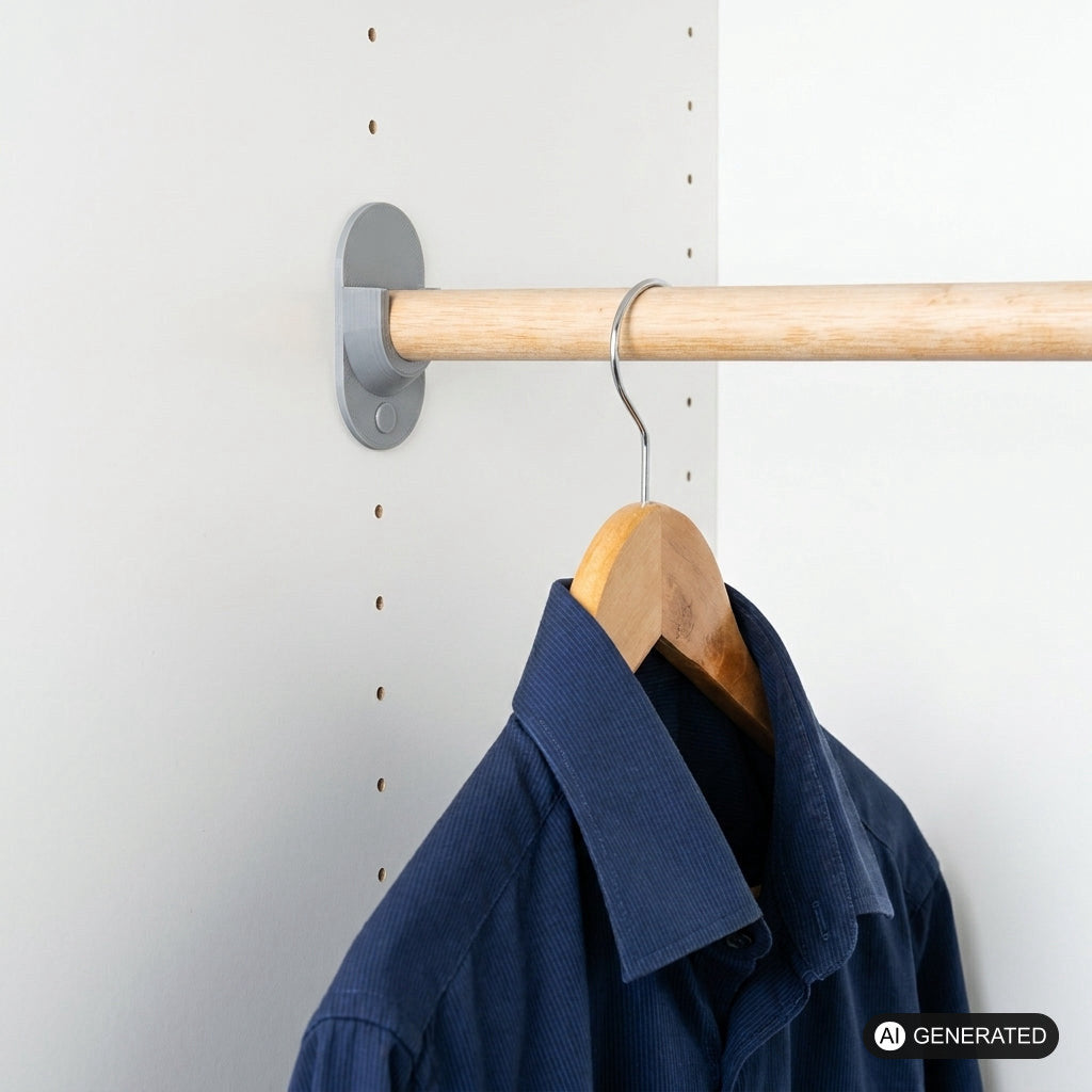 Steckbarer Kleiderstangenhalter kompatibel mit IKEA PAX Kleiderschrank
