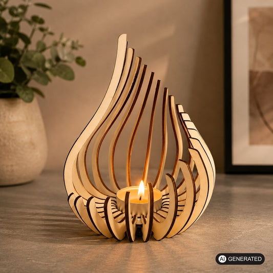Teelichthalter Holz Lichtertülle Teelicht Kerzenhalter Designer