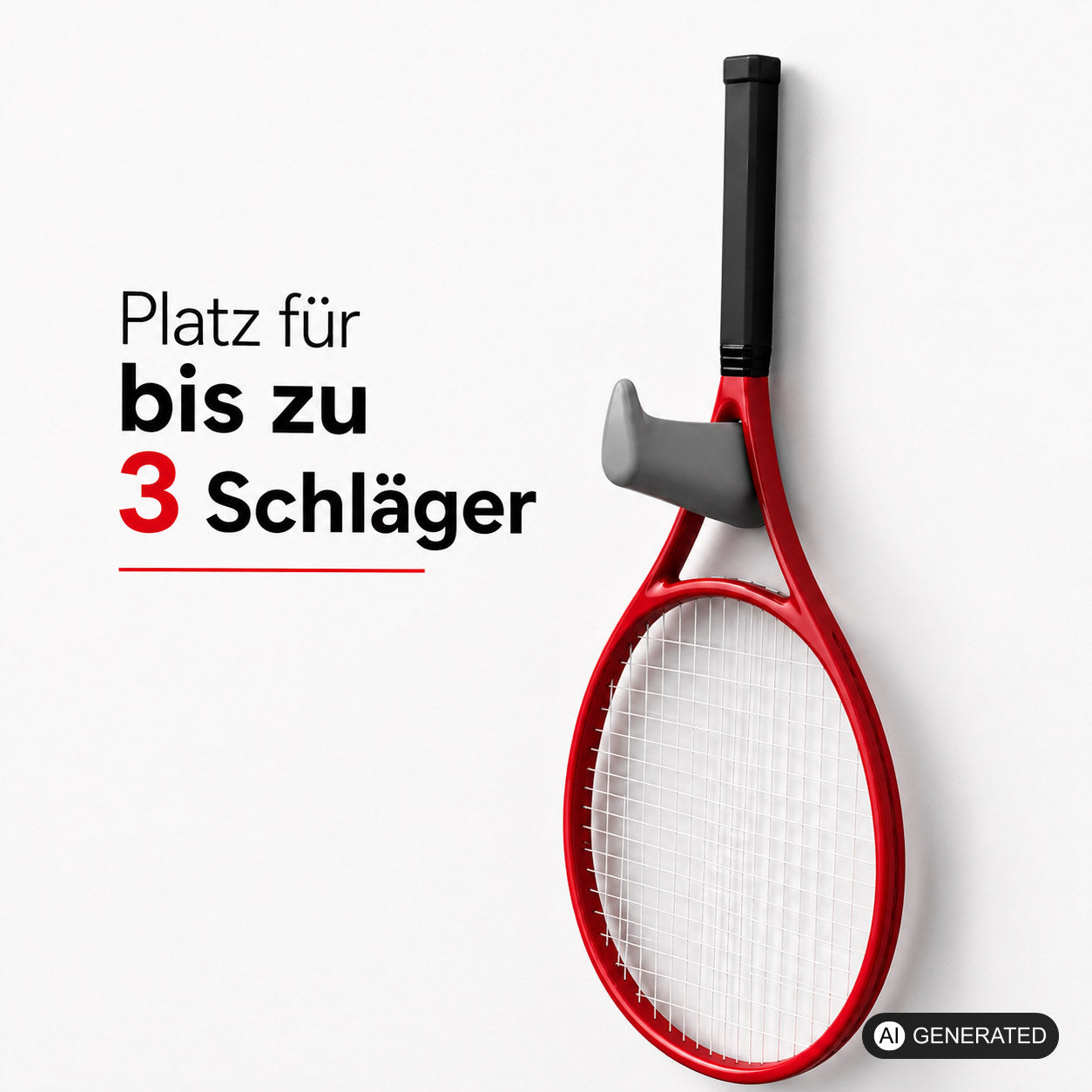 Tennisschläger Wandhalter - Halterung für 3 Schläger