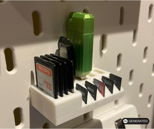 USB- und SD-Kartenhalter kompatibel mit IKEA Skadis Lochwand, 13 Steckplätze