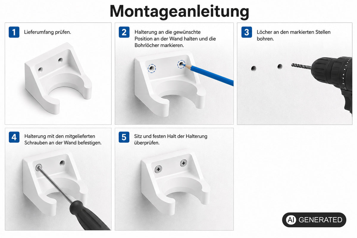 Wandhalterung passend für alle gängigen Dyson Staubsauger Staubsaugerrohr