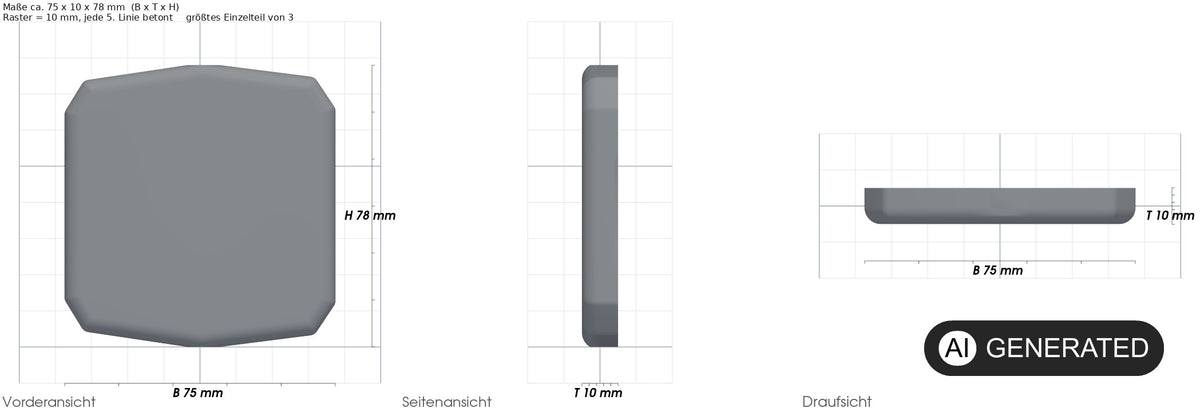 Abdeckung Bosch eBike für Bosch eBike Display Halterung Intuvia Nyon Schutzkappe – mit Maßangaben, 3D-gedruckt von Parture