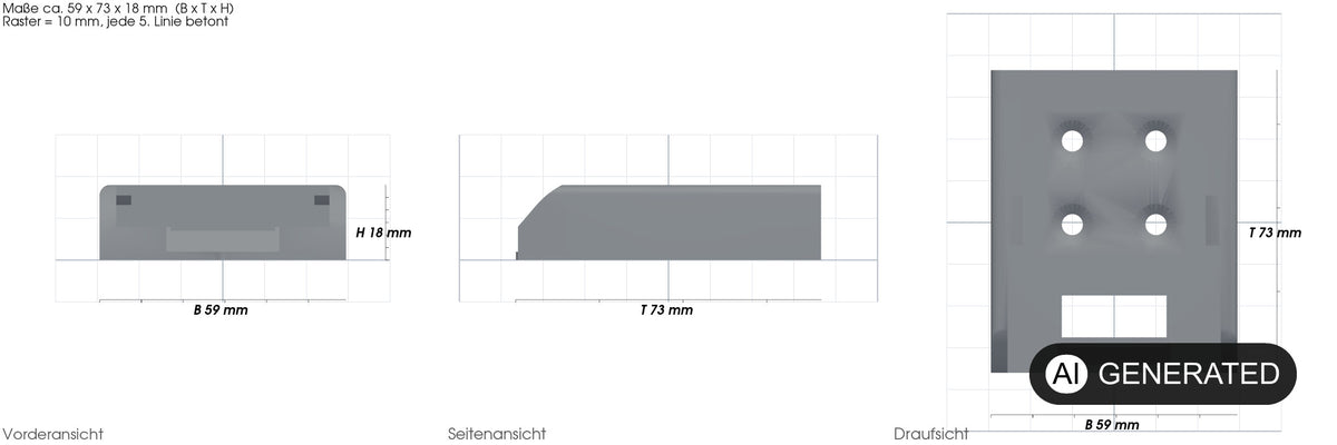 Akkuhalter Dewalt 18V/54V für Dewalt 18V/54V Flexvolt Wandhalter Schutz Wandhalterung – mit Maßangaben, 3D-gedruckt von Partu